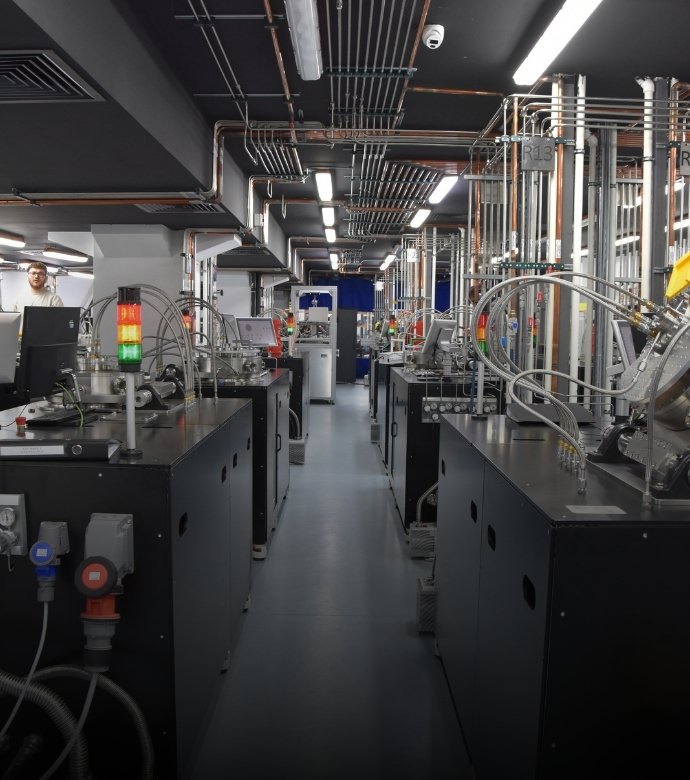 Production area showcasing the industrial reactor infrastructure used in CVD diamond production