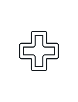 Medikal uygulamaları temsil eden sağlık artısı ikonu